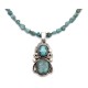 Sun .925 Sterling Silver Certified Authentic Handmade Navajo Native American Natural Turquoise Necklace & Pendant 390802277400