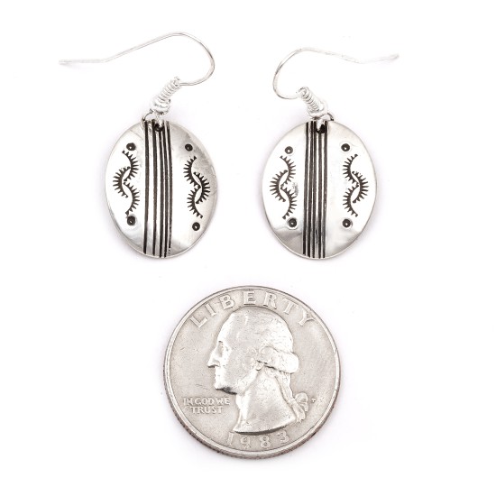 Sun .925 Starling Silver Certified Authentic Handmade Navajo Native American Earrings  27260-5