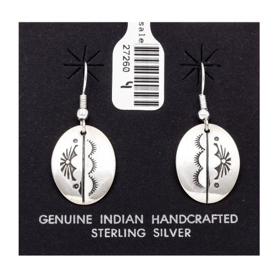 Sun .925 Starling Silver Certified Authentic Handmade Navajo Native American Earrings  27260-4