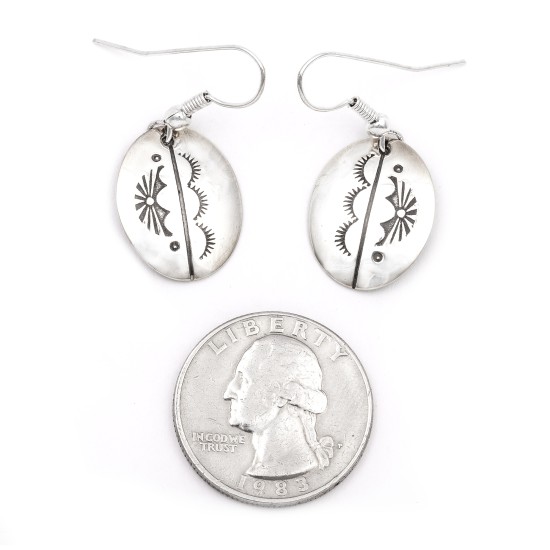 Sun .925 Starling Silver Certified Authentic Handmade Navajo Native American Earrings  27260-4