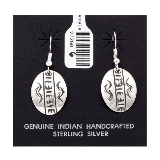 Sun .925 Starling Silver Certified Authentic Handmade Navajo Native American Earrings  27260-6