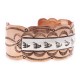 Sun Bear Paw .925 Sterling Silver Copper Certified Authentic Handmade Navajo Native American Bracelet 24546-1