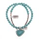 .925 Sterling Silver Certified Authentic Handmade Navajo Native American Natural Turquoise Necklace  15003-5-15338