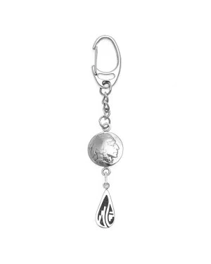 Cloud Indian Head Nickel Coin .925 Sterling Silver Nickel Certified Authentic Handmade Hopi Native American Keychain 10320