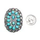 Drop .925 Sterling Silver Certified Authentic Handmade Petit Point Navajo Native American Natural Turquoise Ring  17008