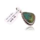 .925 Sterling Silver Certified Authentic Handmade Navajo Native American Natural Turquoise Delicate Pendant 15908-91
