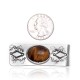 Diamond Natural Tigers Eye Nickel .925 Sterling Silver Certified Authentic Navajo Native American Handmade Money Clip 10533-1