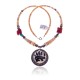 Bear Paw .925 Sterling Silver Certified Authentic Navajo Native American Natural Turquoise Coral Graduated Melon Shell Necklace 11051-2