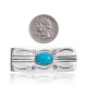 Sun Natural Turquoise .925 Sterling Silver and Nickel Certified Authentic Navajo Native American Handmade Money Clip 11238-2