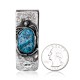 Feather Natural Turquoise .925 Sterling Silver and Nickel Certified Authentic Handmade Navajo Native American Money Clip 11271