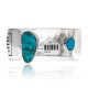 Natural Turquoise .925 Sterling Silver Certified Authentic Hopi Native American Handmade Village Wave Cloud Rain Cuff Bracelet 12413
