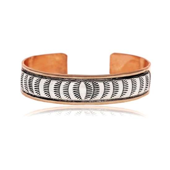 Sun .925 Sterling Silver and Pure Copper Certified Authentic Handmade Navajo Native American Cuff Bracelet 390678196026