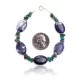 .925 Sterling Silver Certified Authentic Navajo Native American Natural Turquoise and Lapis Link Bracelet 12891-7 .925 Sterling Silver Certified Authentic Navajo Native American Natural Turquoise and Lapis Link Bracelet 12891-7