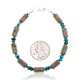 Natural Turquoise and Green Jasper .925 Sterling Silver Certified Authentic Navajo Native American Link Bracelet 12892-1
