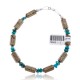 Natural Turquoise and Green Jasper .925 Sterling Silver Certified Authentic Navajo Native American Link Bracelet 12892-1