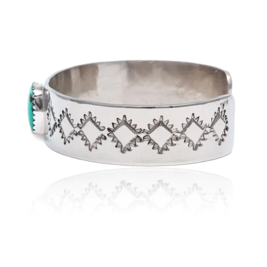 Diamond Nickel Certified Authentic Handmade Navajo Native American Natural Turquoise Cuff Bracelets 13019-9