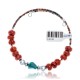 Natural Turquoise and Coral Certified Authentic Navajo Native American Wrap Bracelet 13131-1