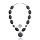 Natural Turquoise and Jasper .925 Sterling Silver Certified Authentic Navajo Native American Necklace 15409-39
