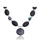 Natural Turquoise and Jasper .925 Sterling Silver Certified Authentic Navajo Native American Necklace 15409-39