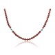 Natural Turquoise and Goldstone .925 Sterling Silver Certified Authentic Navajo Native American Chain Necklace 15786-9