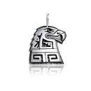 Eagle .925 Sterling Silver Certified Authentic Handmade Hopi Native American Pendant 15919