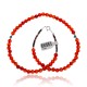 Natural Turquoise and Carnelian .925 Sterling Silver Certified Authentic Navajo Native American Necklace 16083-10