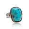 Natural Turquoise .925 Sterling Silver Certified Authentic Navajo Native American Handmade Ring  17001-1