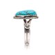 Natural Turquoise .925 Sterling Silver Certified Authentic Navajo Native American Handmade Ring  17001-1