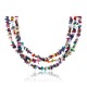  Natural Multicolor Stones .925 Sterling Silver Certified Authentic Navajo Native American 3 Strand Necklace 17040