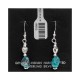 Natural Turquoise .925 Sterling Silver Hooks Certified Authentic Navajo Native American Heart Earrings 18052