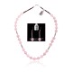 .925 Sterling Silver Certified Authentic Navajo Native American Natural Pink Quartz Set 18235-1-18237-1