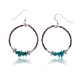 Natural Turquoise Heishi .925 Sterling Silver Certified Authentic Navajo Native American Hoop Dangle Earrings 18262