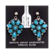 Natural Turquoise .925 Starling Silver Certified Authentic Navajo Native American Handmade Post Earrings  18318-40