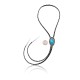 .925 Sterling Silver Certified Authentic Handmade Navajo Native American Natural Turquoise Bolo Tie  24383