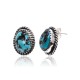 Natural Turquoise .925 Sterling Silver Hooks Certified Authentic Navajo Native American Handmade Stud Earrings 24391-1 All Products 391160472190 24391-1 (by LomaSiiva)