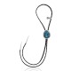 Natural Turquoise .925 Sterling Silver Certified Authentic Navajo Native American Handmade Bolo Tie 24480
