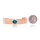 Natural Turquoise and Hammered Copper Certified Authentic Navajo Native American Handmade Cuff Bracelet 24494-6