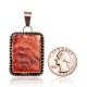 Orange Spiny Oyster .925 Starling Silver Certified Authentic Navajo Native American Handmade Pendant 24519-1