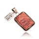 Orange Spiny Oyster .925 Starling Silver Certified Authentic Navajo Native American Handmade Pendant 24519-1