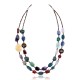 Natural Turquoise Multicolor .925 Sterling Silver Certified Authentic Navajo Native American 2 Strand Necklace 25283-1