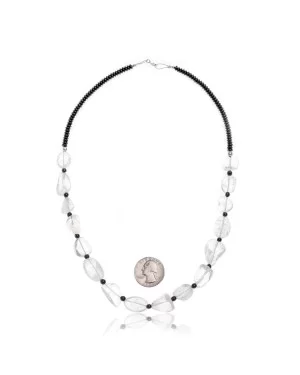 Natural Quartz and Hematite .925 Sterling Silver Certified Authentic Navajo Native American Necklace 25313-1 Natural Quartz and Hematite .925 Sterling Silver Certified Authentic Navajo Native American Necklace 25313-1