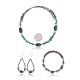 Natural Turquoise Certified Authentic Navajo Native American Adjustable Bracelet Choker Necklace and Dangle Earrings Set 25498-12732-14-13009 Sets NB181207223251 25498-12732-14-13009 (by LomaSiiva)