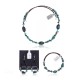 Natural Turquoise Certified Authentic Navajo Native American Adjustable Bracelet Choker Necklace and Dangle Earrings Set 25498-12732-14-13009