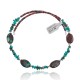 Natural Turquoise Certified Authentic Navajo Native American Adjustable 4 Stone Choker Wrap Necklace 25499