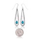 Natural Turquoise .925 Sterling Silver Certified Authentic Navajo Native American Handmade Dangle Earrings 27189-2