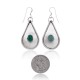 Drop Natural Turquoise .925 Sterling Silver Certified Authentic Navajo Native American Handmade Dangle Earrings 27269