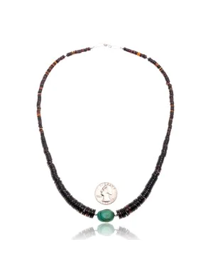 Graduated Heishi and Natural Turquoise .925 Sterling Silver Certified Authentic Navajo Native American Necklace 370856126416 Graduated Heishi and Natural Turquoise .925 Sterling Silver Certified Authentic Navajo Native American Necklace 370856126416
