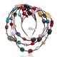 Natural Turquoise and Multicolor Stones .925 Sterling Silver Certified Authentic Navajo Native American 3 Strand Necklace 370979727327