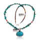 Natural Turquoise .925 Sterling Silver Certified Authentic Navajo Native American Handmade Necklace and Pendant 370989696233