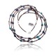 3 Strand .925 Sterling Silver Certified Authentic Navajo Native American Turquoise and Lapis Necklace 371029683838